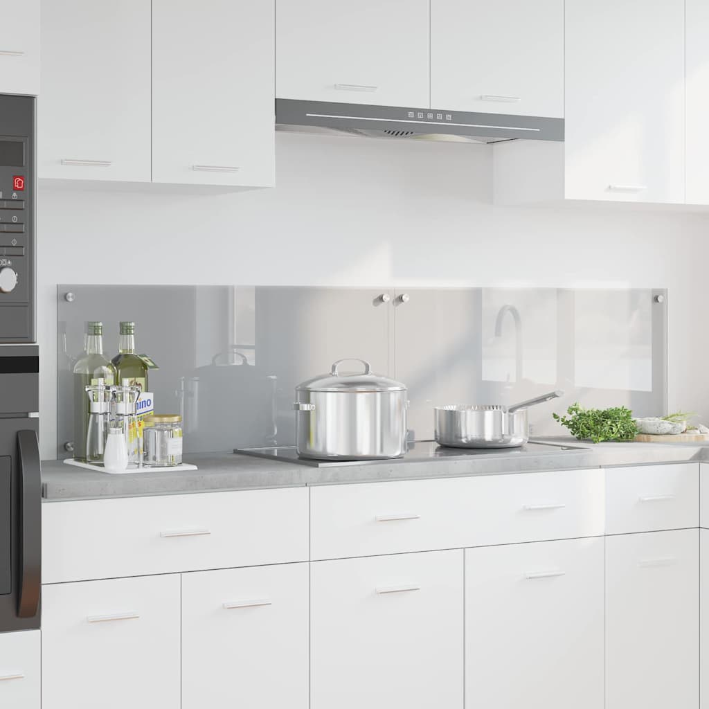 Kitchen Splashback 2 pcs Light Grey 90 x 40 cm Tempered Glass