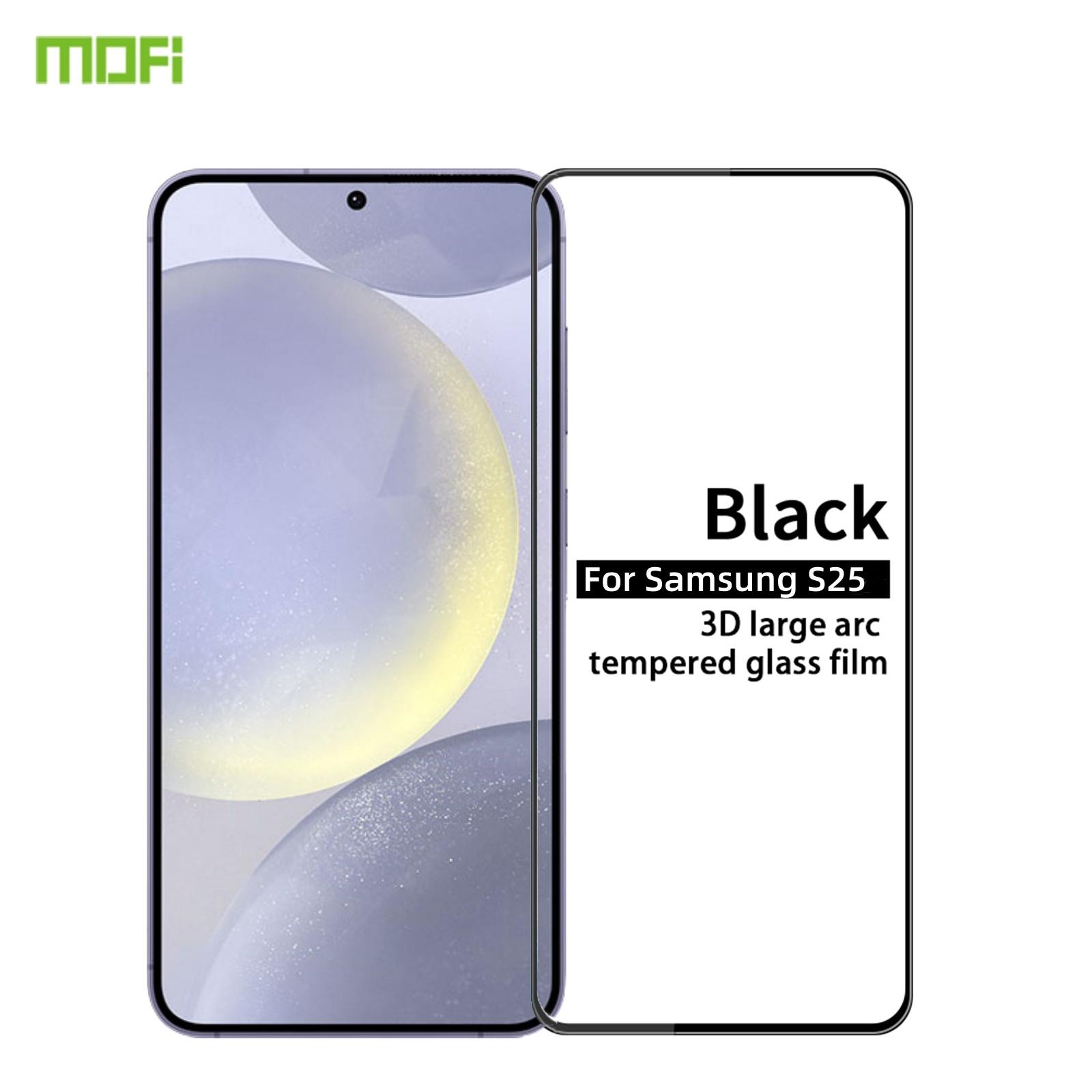 

For Samsung Galaxy S25 Screen Protector MOFI 9H 3D Curved Tempered Glass Film Black