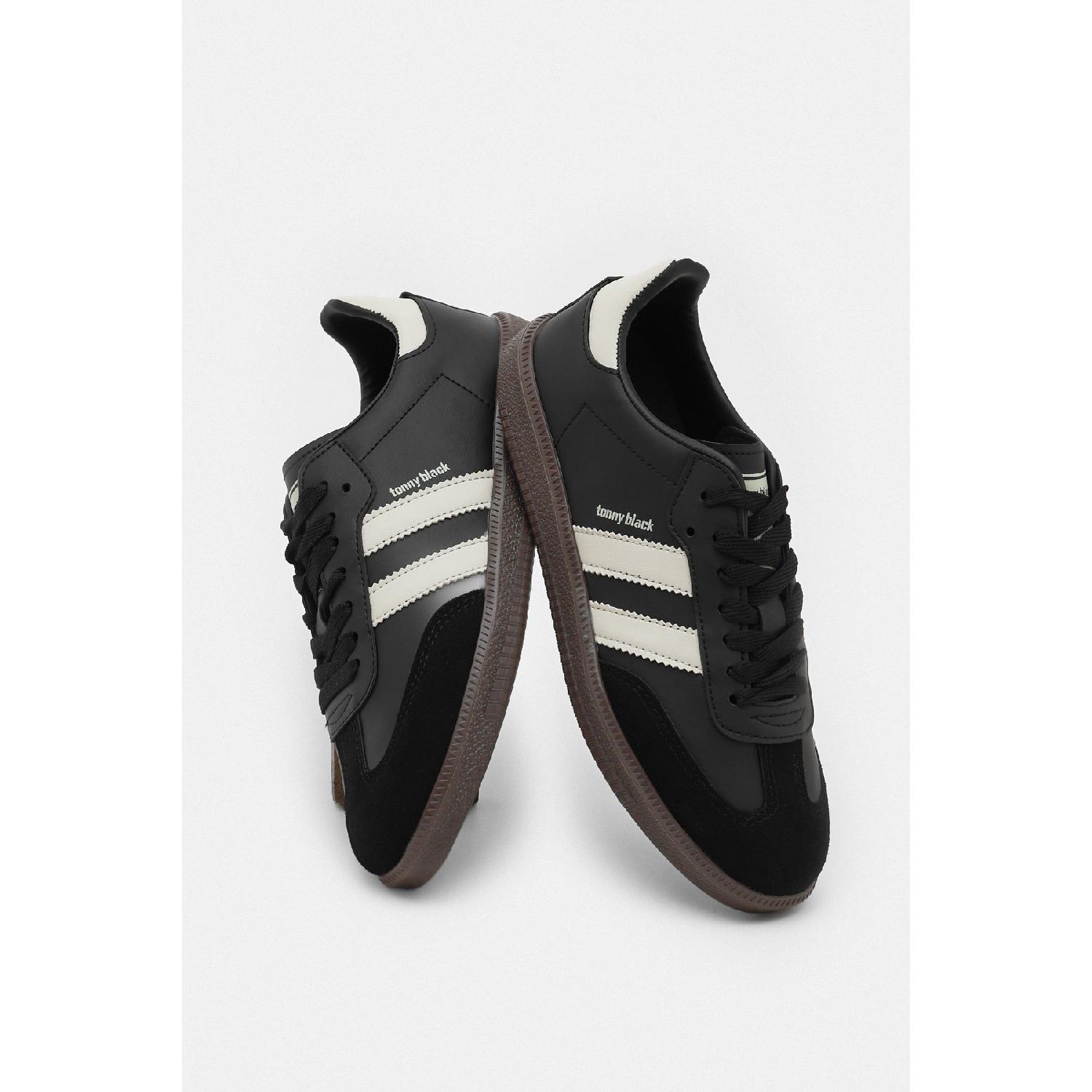

Unisex Black Beige Termo Base Side Ligned Lace Sneakers 39 чорний