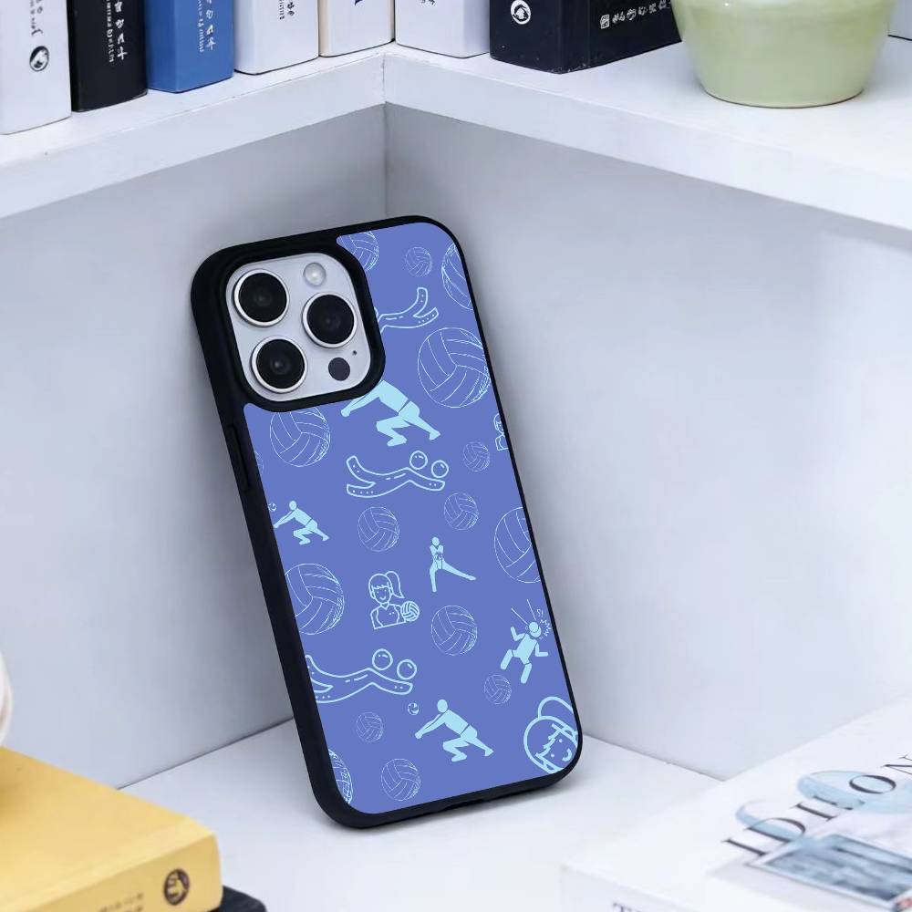 S-Volleyball Painted Phone Case For iPhone 17,16,15,14,13,Pro,Max,Plus,Magnetic For Magsafe Wireless Charging