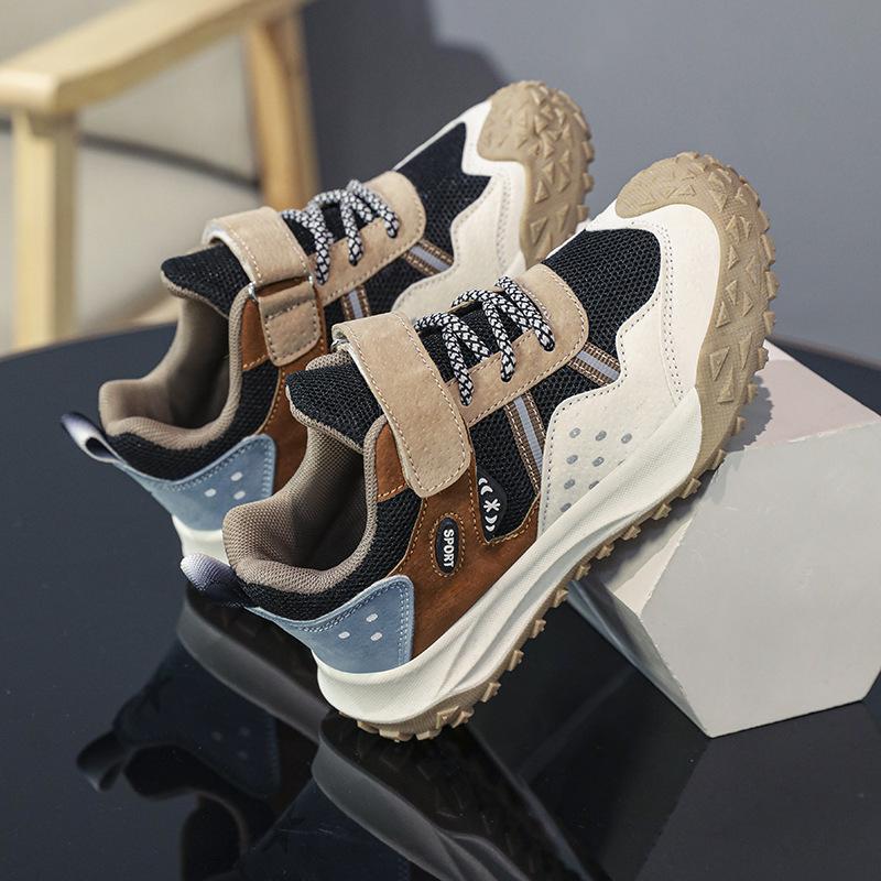Girls' Pink Breathable Tire Sole Medium and Older Children's Sports Shoes 2025 New Spring and Autumn Boys' Mesh Outdoor Running Shoes