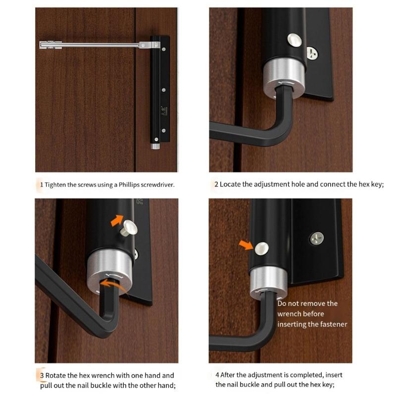 Automatic Door Closers Hinge Adjustable Closing Door Hinge Safety Spring Door Closers Lightweight Buffer Closing Device