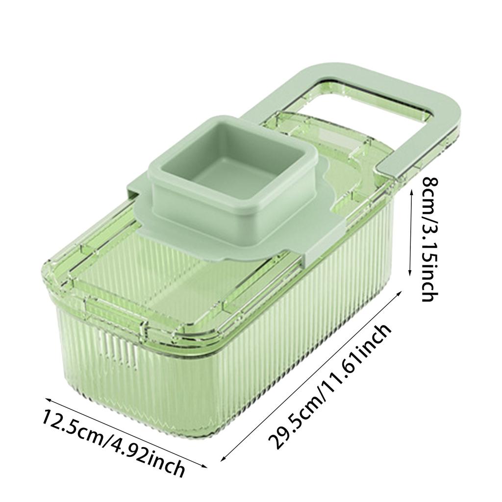 Green Multifunctional Vegetable Slicer Cutter Shredders Slicer with Basket Fruit Potato Chopper Carrot Grater Kitchen Tools