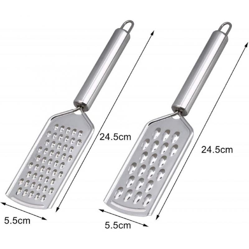 Manual Cheese Grater Set, Stainless Steel Hand Grater with Sharp Teeth for Cardamom, Vegetables, and Fruits