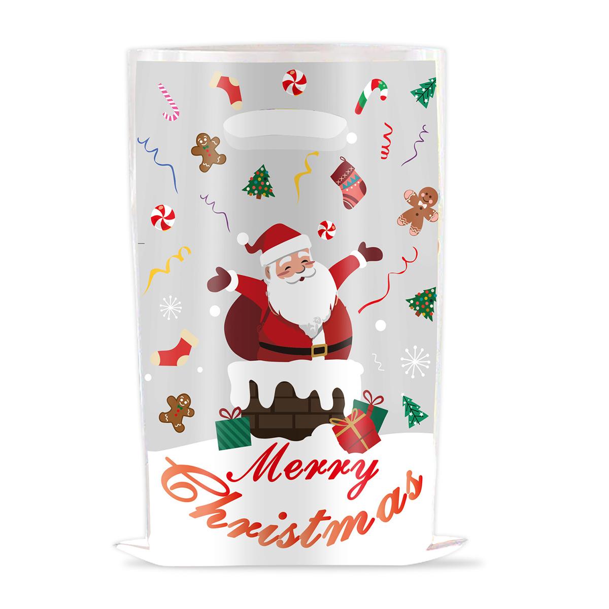 

10/30 шт. Рождественские подарочные пакеты, мультяшные пластиковые пакеты для упаковки конфет и печенья, украшение Navidad для дома, детский новогодний подарок 30pcs