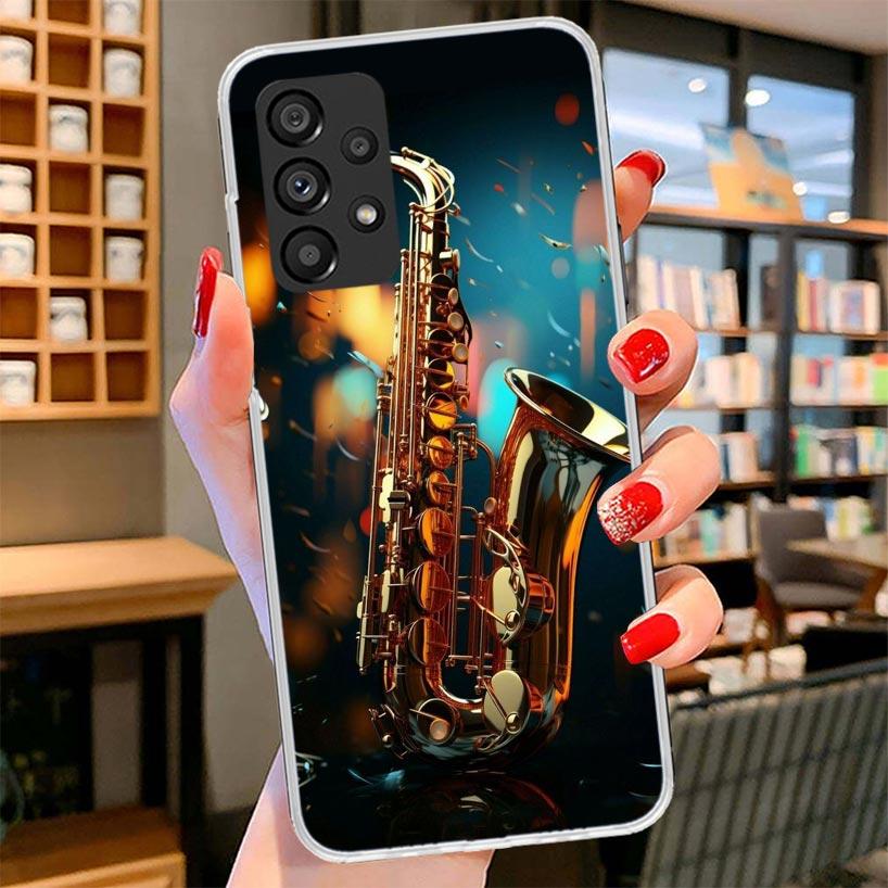 

Music Saxophone Instrument Phone Case For Samsung Galaxy A17 A37 A57 A16 A26 A36 A56 A15 A25 A35 A55 A14 A24 A34 A54 A13 A23 A33 Samsung A57