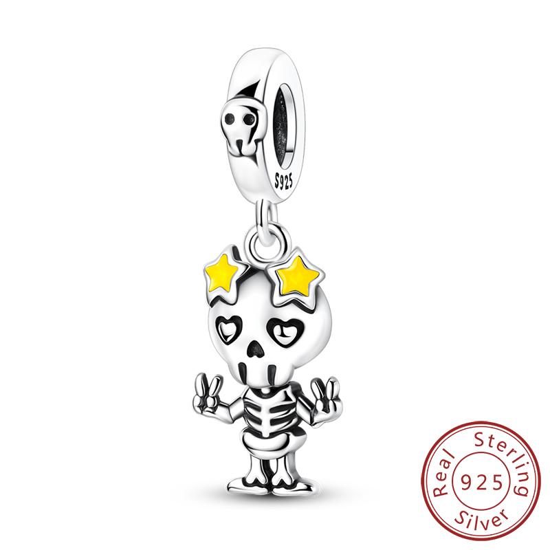 Original Copper Charms Beads Cute Mushroom Unicorn Love Wings Pearl Charm For Bracelet Pendant Woman Girl Jewelry