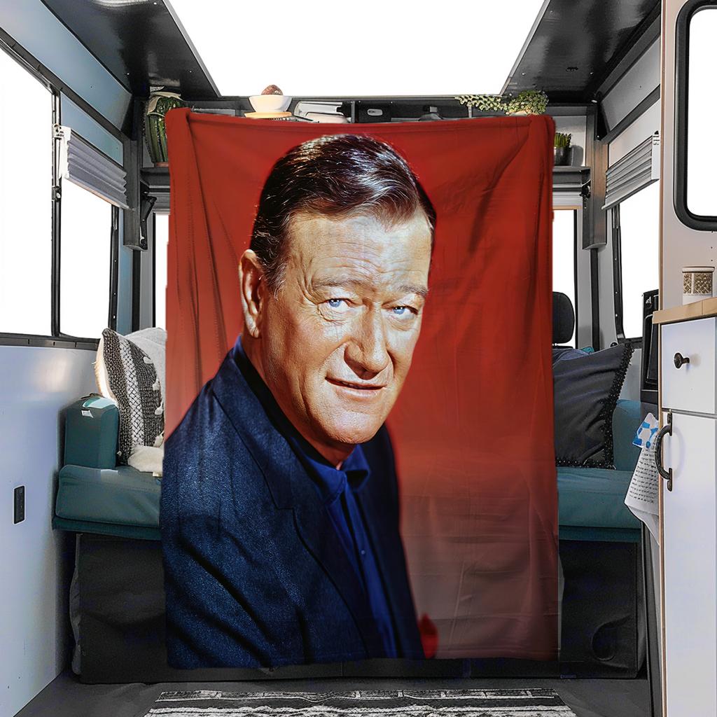 1pc John Wayne's Golden Age Blanket, Al Season Lightweigh Poster Blanket Home Office Outdoor Nap Multifunc Poster Blanketional Blanket