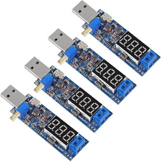 2pcs USB Buck Boost Converter 3.5V-12V to 1.2V-24V DC-DC Adjustable Step Up Step Down Power Supply Module Voltage Regulator 5V to 3.3V 9V 12V 18V 24V