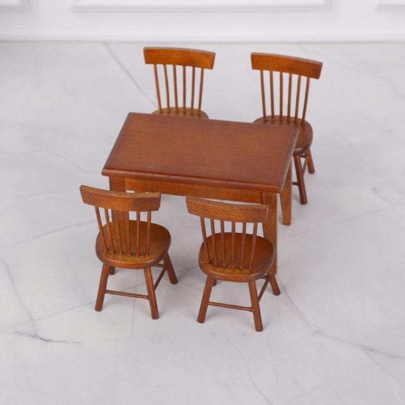 Kleiner Essenssitz für Puppenhäuser Figuren Flexible Holzfigur Möbel Langlebiges Design
