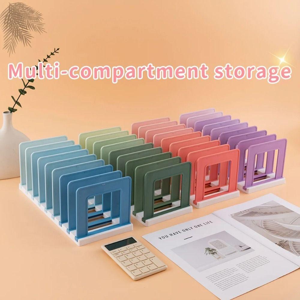 Dividers Desktop Book Stand Non-slip Vertical Book Holder Portable File Storage Bookshelf  Bedroom
