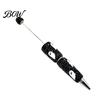Halloween Beadable Pen Rhinestone Pen, Glitter Plastic Beaded Pumpkin Ghost Skull Writing Gel Ink for DIY Craft Making, School Office Supplies Set