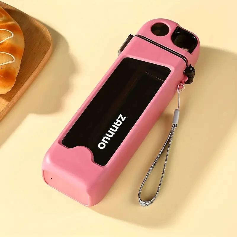 350 ml plastvannflaske Lekkasikker firkantet kopp sportsflaske med låsbart lokk og mål for utendørs sports reisekopp