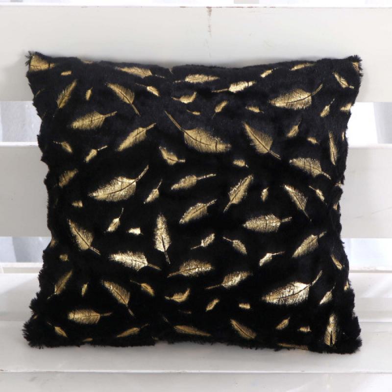 43X43Cm Cushion Cover Short Plush Gold Plated Throw Pillow Embedded Decoration Cushion Home Pillow Cover Coreless Single Pillow Cover