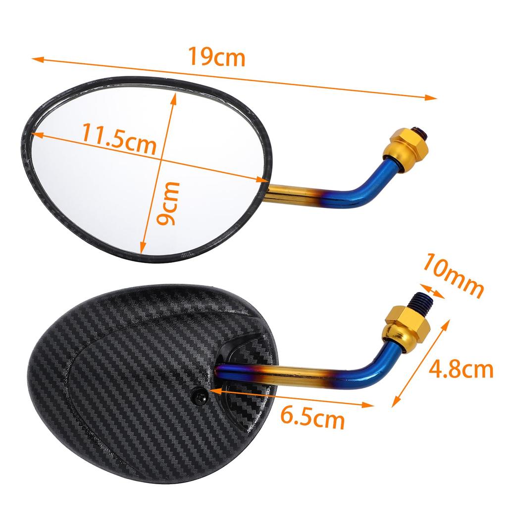 nakira Motorcycle Short Mirror, 0.4 inch (10 mm), Reverse Screw, NMAX MT-25, XMAX XSR,