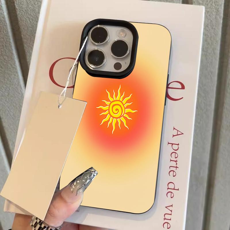 

Summer Sun Pattern Lychee Texture Silicone Phone Case For iPhone 17 Pro Max 14 Plus 11 12 13 14 15 16 Pro 17 Air Soft Cover iPhone17 Pro