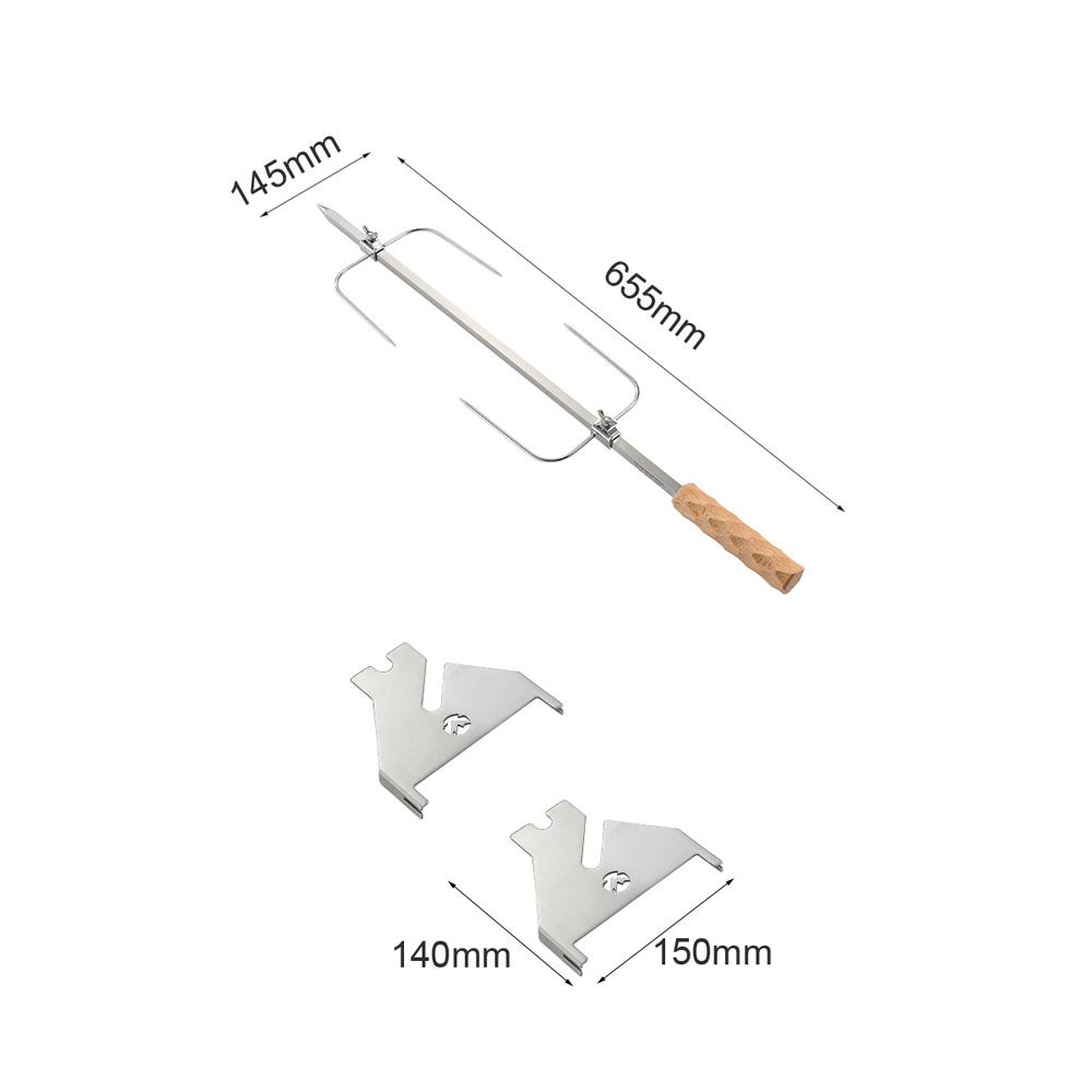 Portable BBQ Rotatable Rotisserie Rack Stainless Steel Two Heights Adjustable Roast Grill Outdoor