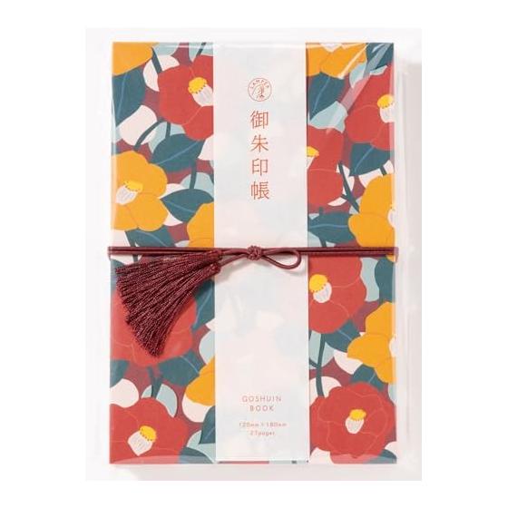 Iroha Publishing Goshuin Book Goshuin Book Shuin Book LAMPER [TSUBAKI] Bellows Style with Tassel Kyoto Hosho Paper Japanese Paper Simple LSS-01