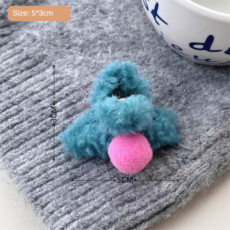 1/2/3Pcs Plush Heart Hair Clips For Women Autumn Winter Fur Hair Crab Clip Elegant Shark Hair Claws Headwear Hair Accessories