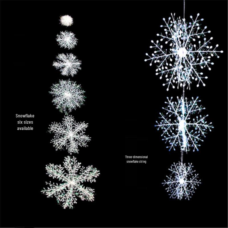 Snowflake String Ornaments for Christmas Tree Decorations and Gifts