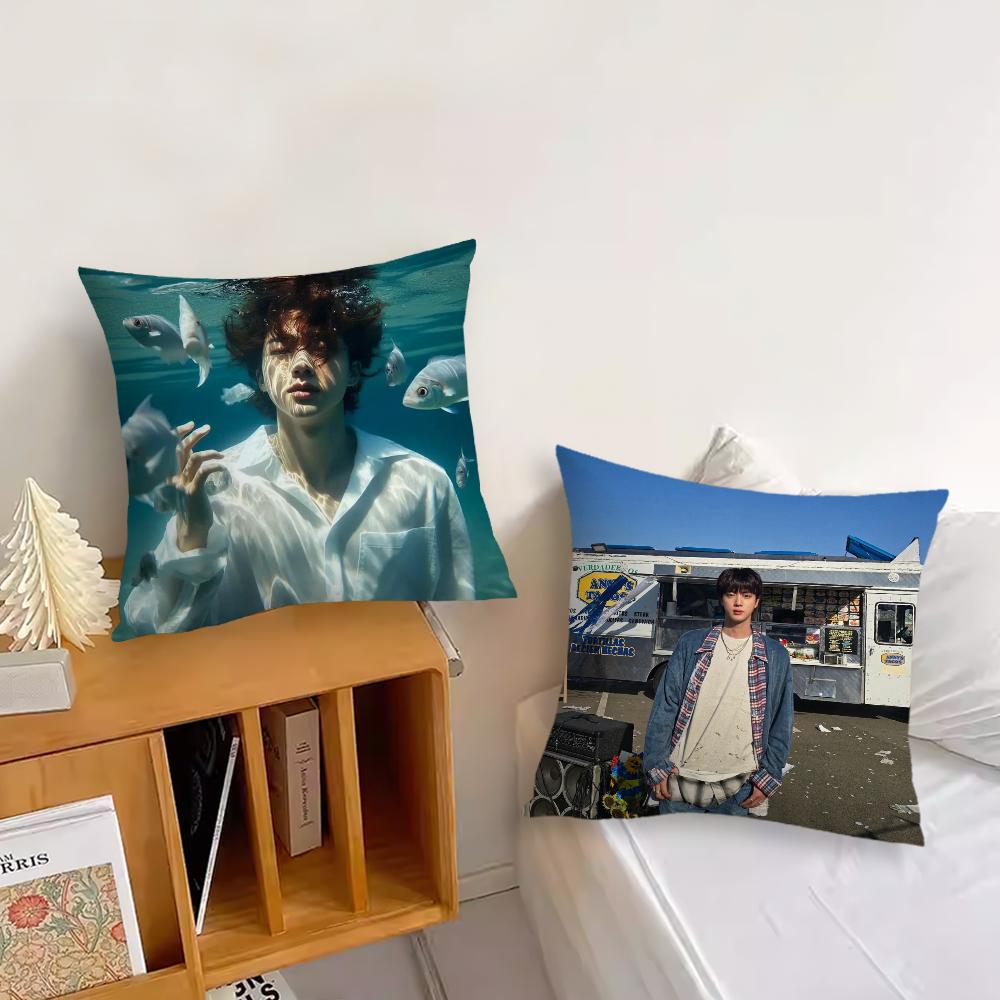 Hot Kpop Boy Pillow Case Sofa Living Room Headboard Bedroom Backrest Cushion Square Cushion  J-jin-Music Cool Nap Time