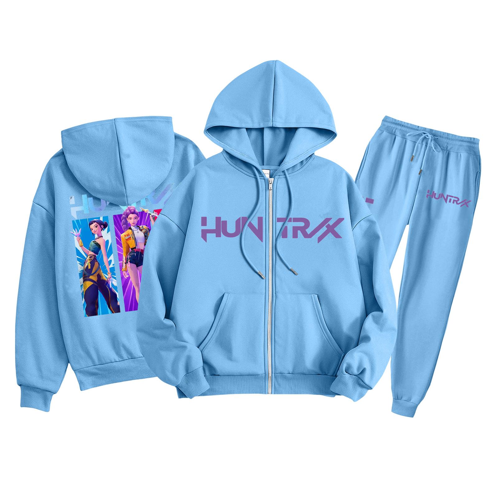 

Детская мода Толстовка с длинным рукавом, на молнии, с капюшоном, спортивные штаны с принтом, комплект толстовки с карманами 150