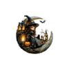 Acrylic Witch Hanging Ornament Halloween Witch Hat Hanging Decoration For Front Door Window Mantles Indoor and Outdoor