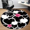 1pc Love Hearts Chair Carpet for Office, Indoor Non Slip Washable Polyester Fiber Carpet,