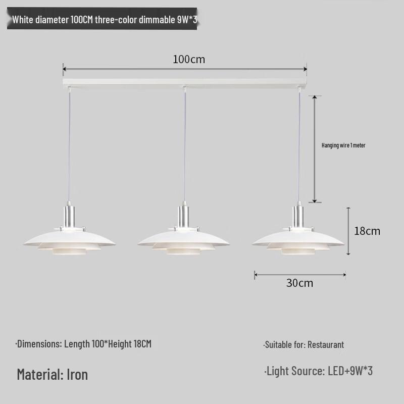 Nordic Style Linear 3-Light Pendant Lamp