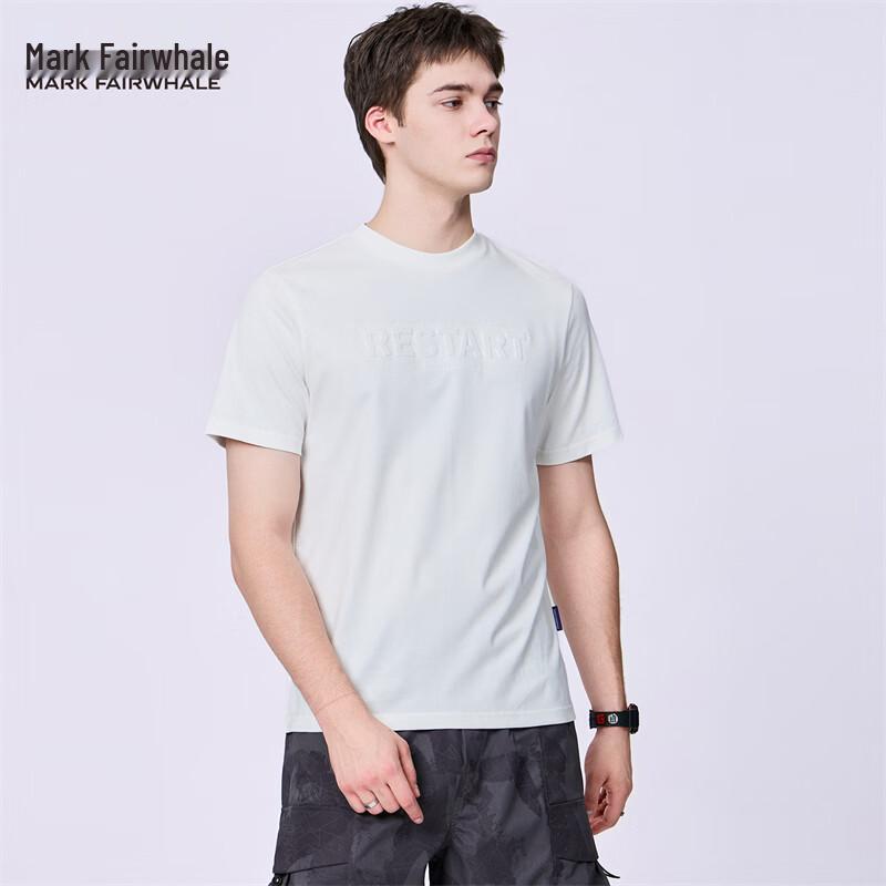 Mark Fairwhale Men s Embossed Print Round Neck Short Sleeve T-shirt S