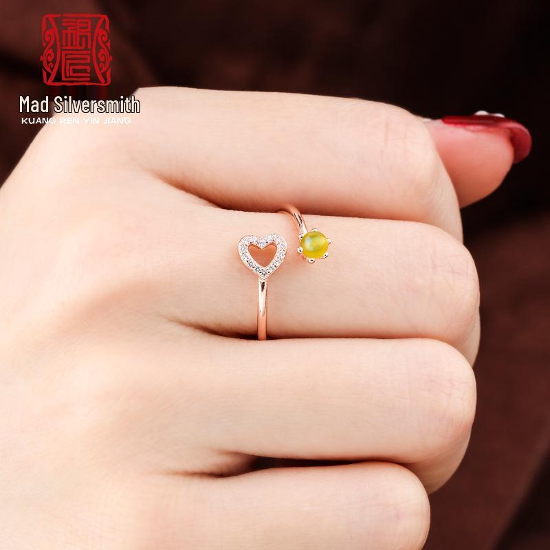 

925 Silver Women s Ring Blank for DIY Faux Pearl, Amber, Hetian Jade Settings (4*6mm, 4*4mm) Adjustable