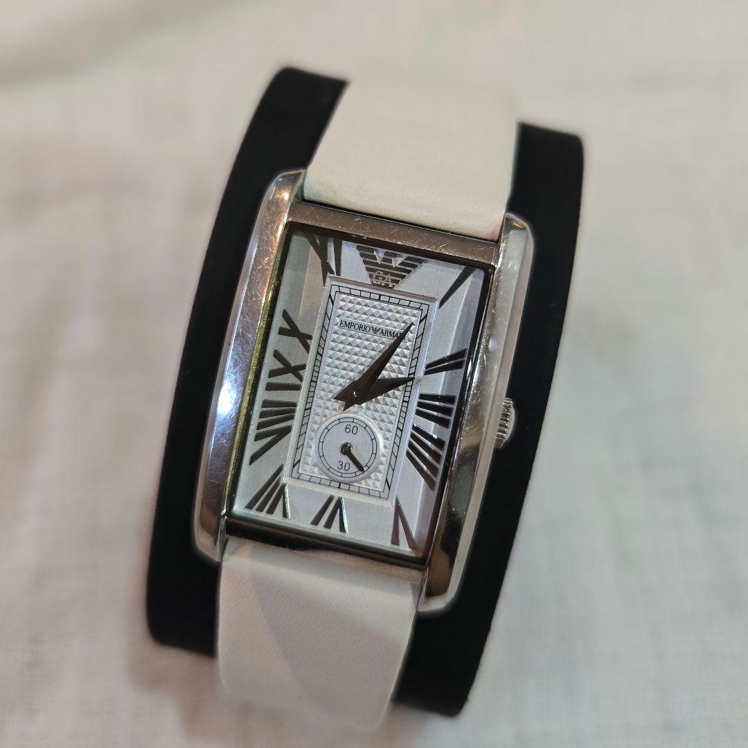 Used EMPORIO ARMANI AR1658 Watch Quartz Silver White