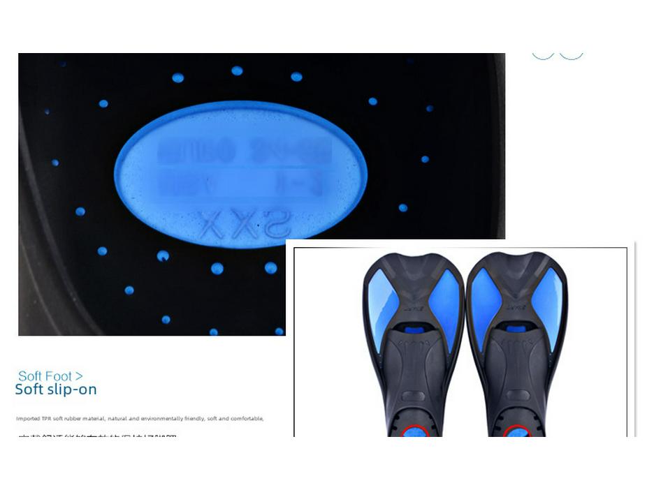 Labele de scufundări reglabile din silicon pentru bărbați și femei – Mărime unică potrivită tuturor, Perfecte pentru înotul ca sirenă, snorkeling și scufundări libere