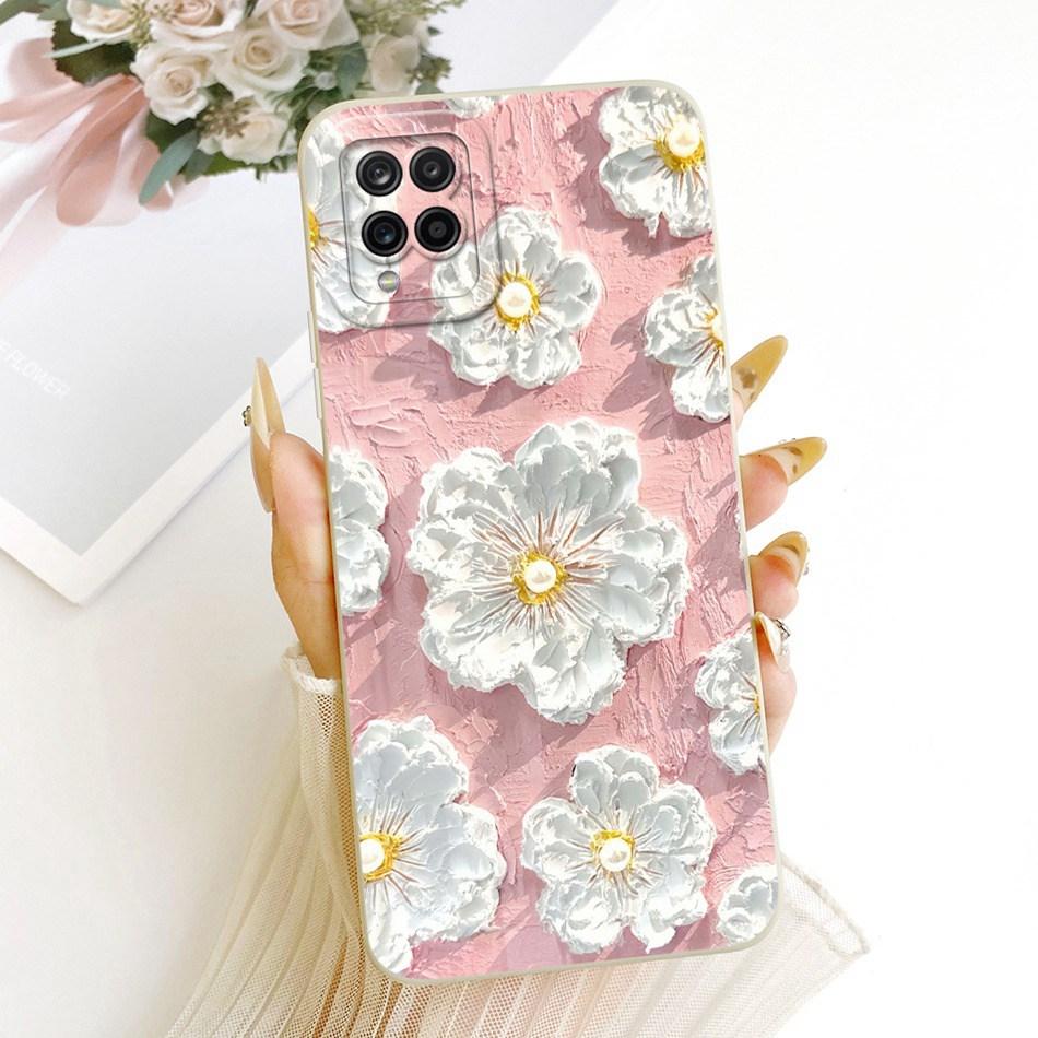 For Samsung Galaxy A12 M12 SM-A125F A127F Cute Cat Flower Butterfly Cartoon Phone Case Shockproof Soft Silicone Cases