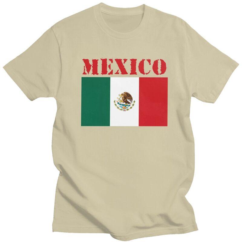 Custom Mexico Flag Tshirt for Men Short Sleeves Casual T Shirt Fashion Tshirt Loose Fit Pure Cotton Tee Gift