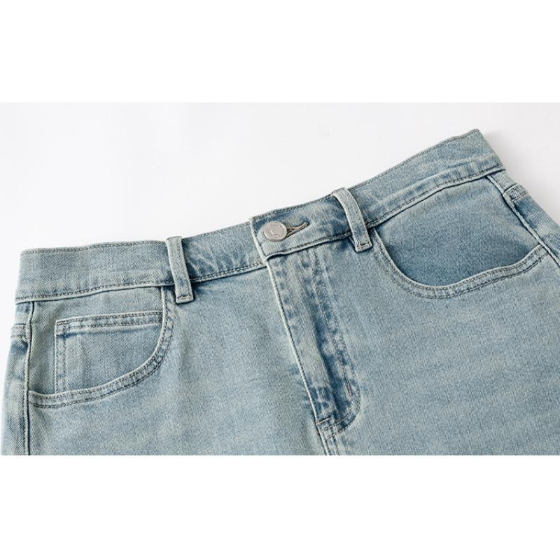 Women's Slit Denim High-waisted A-line Skirt A Summer Versatile Loose Skirt