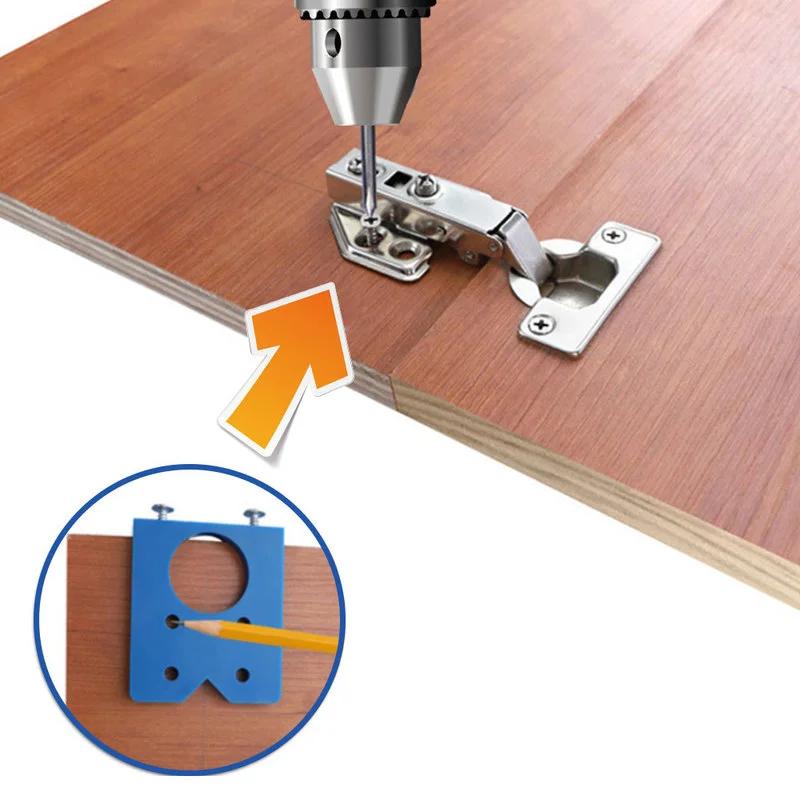 35mm Hinge Drilling Jig Kit Concealed Hinge Jig Woodworking Tools Suitable for Wood Drill Furniture Hinge Installation Home Tool