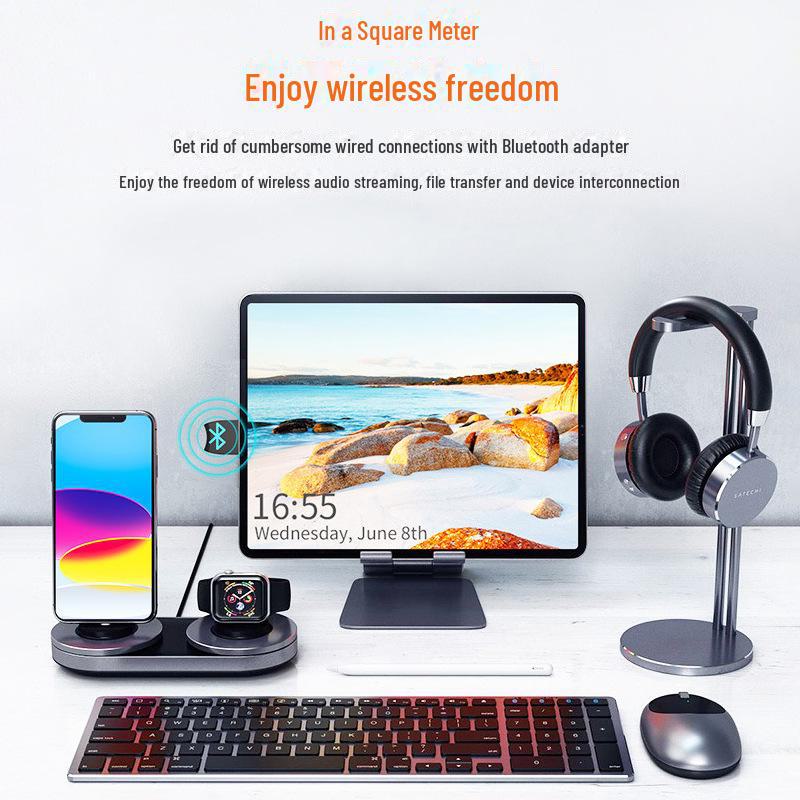 Wireless USB Bluetooth 5.0 Adapter: Driver-Free Transmitter and Receiver for Desktop