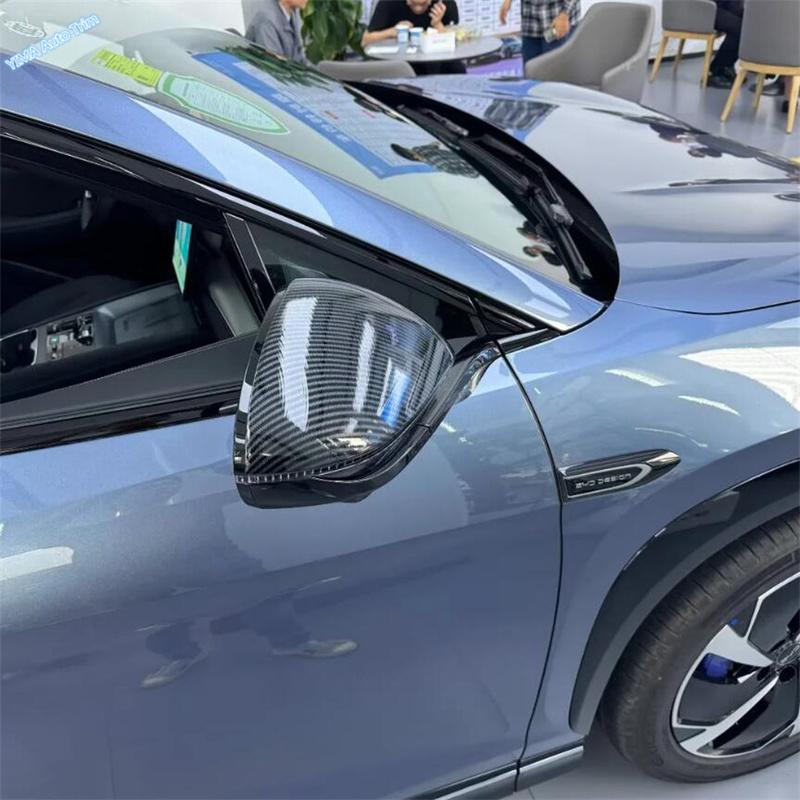 ABS Carbon Fiber Look Outside Rearview Mirror Decoration Stickers Cover Trim For BYD Sealion 7 Sea lion 07 EV 2024 2025