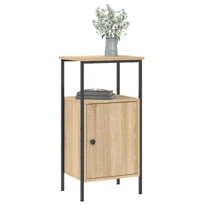 VidaXL Tables de chevet 2 pcs chêne sonoma 41x31x80 cm bois ingénierie 825926