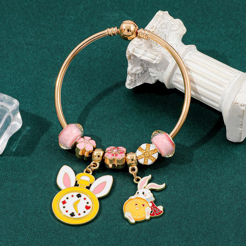 Alice In Wonderland Childrens Bracelet With Zinc Alloy Charm For Travel Gift