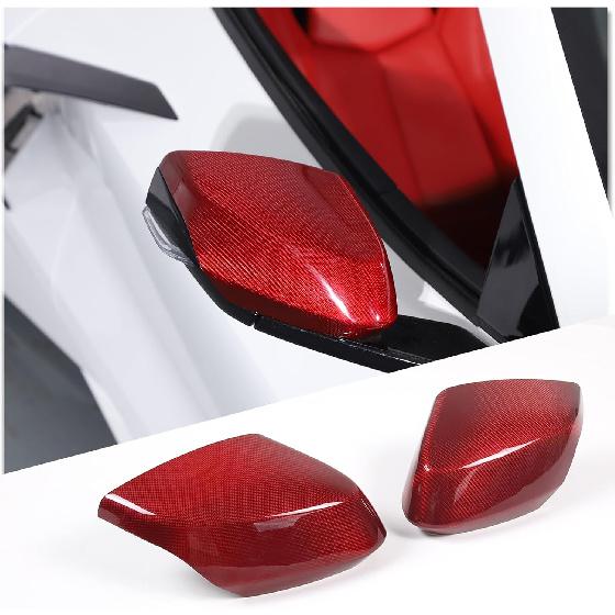 Real Carbon Fiber Door Rear View Mirror Cover Compatible with Chevrolet Corvette C8 2020-2026, Exterior Side Door Rearview Mirror Cover Protective