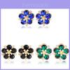 Flower Crystal Drop Earrings With Alloy And Electroplating For Women