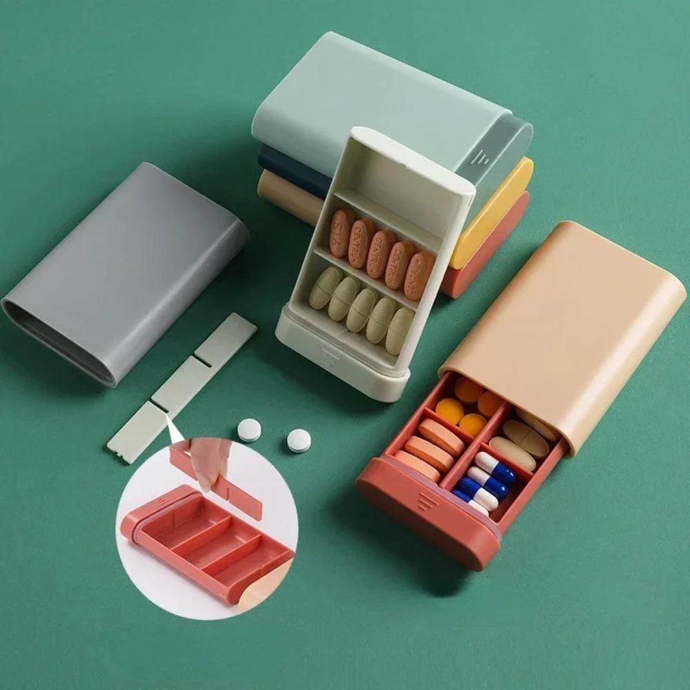 New Hot Premuim Mini Portable Travel Pill Cases Box 7 Days 6 Grids Container Organizer Storage Tablet Medicine Vitamin FishOils