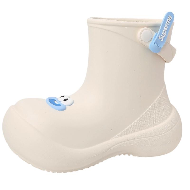 2025 summer cute cartoon Mengmeng big-eyed rain shoes girls fashion wear soft thick-soled casual non-slip rain boots