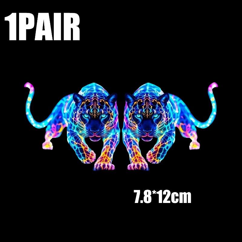 

Waterproof Motorcycle Fluorescent Sticker Colorful Leopard Decorative Sticker Car Personalized Cool Decorative Accessories 1 Pair