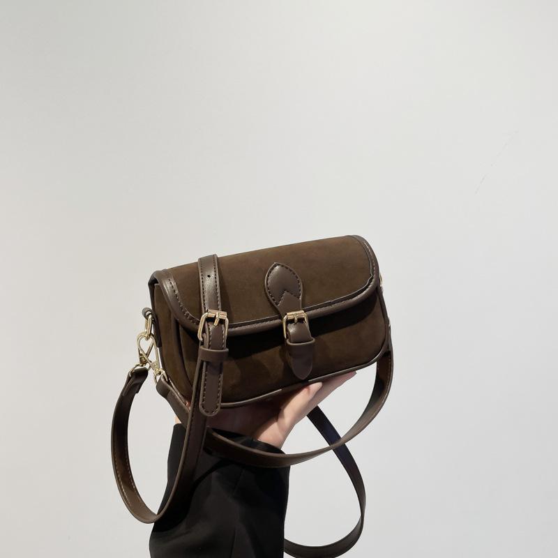 New Fashionable Matte Contrasting Color Small Square Bag Portable Single Shoulder Oblique Span Trendy Women's Bag