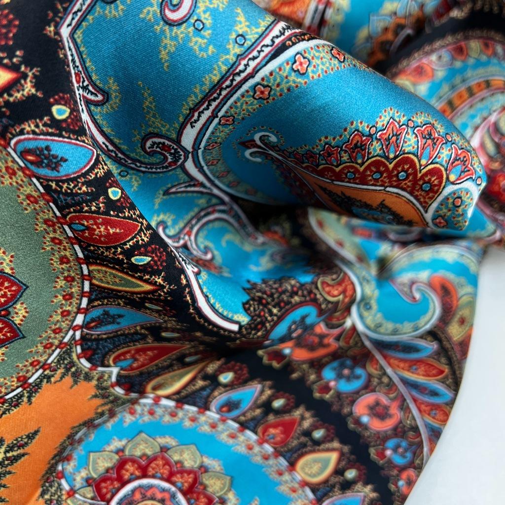Dunhuang ethnic style cashew flower silk scarf women's 111% mulberry silk neck protection fashionable versatile high-end shawl