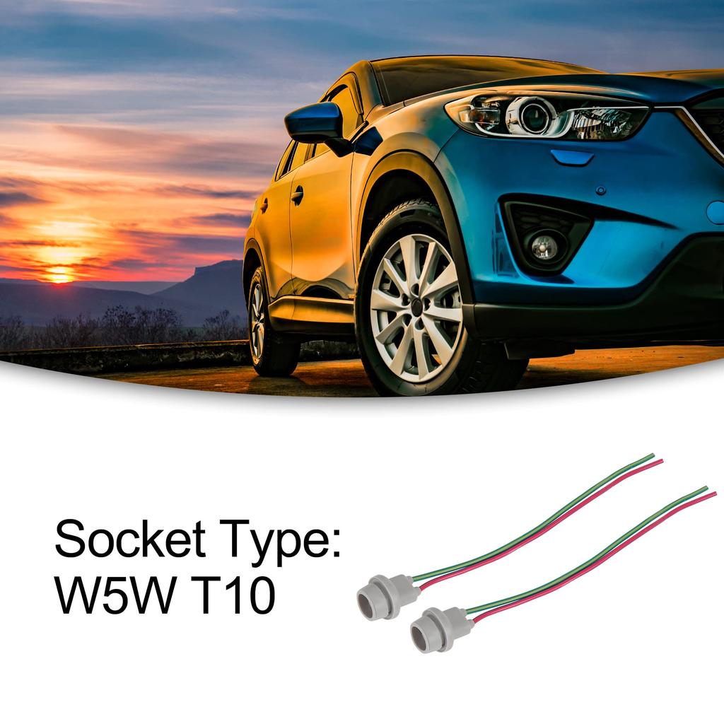 ACROPIX Light Rubber Base Socket T10 T15 W5W Wiring Harness Holder Connector Pigtail Adapter