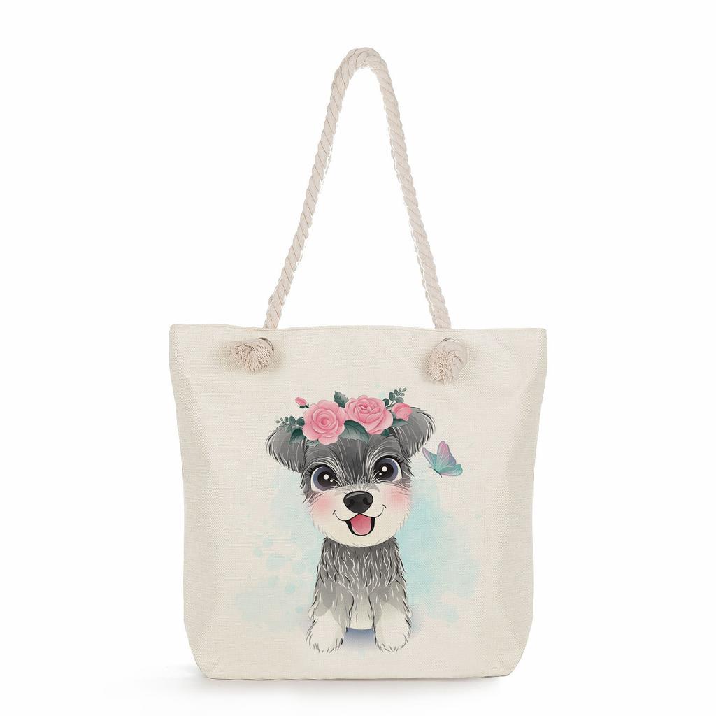 Animal print thick rope single-shoulder beach bag 7286 CLE